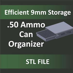 9mm Ammo Can Organizer Tray System for 50 Cal Ammo Cans – Printable Ammo Storage with Labeled & Blank Covers