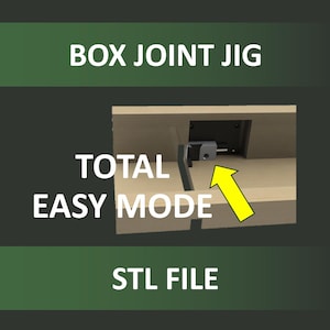 Printable Adjustable Tablesaw Box Joint Jig STL File