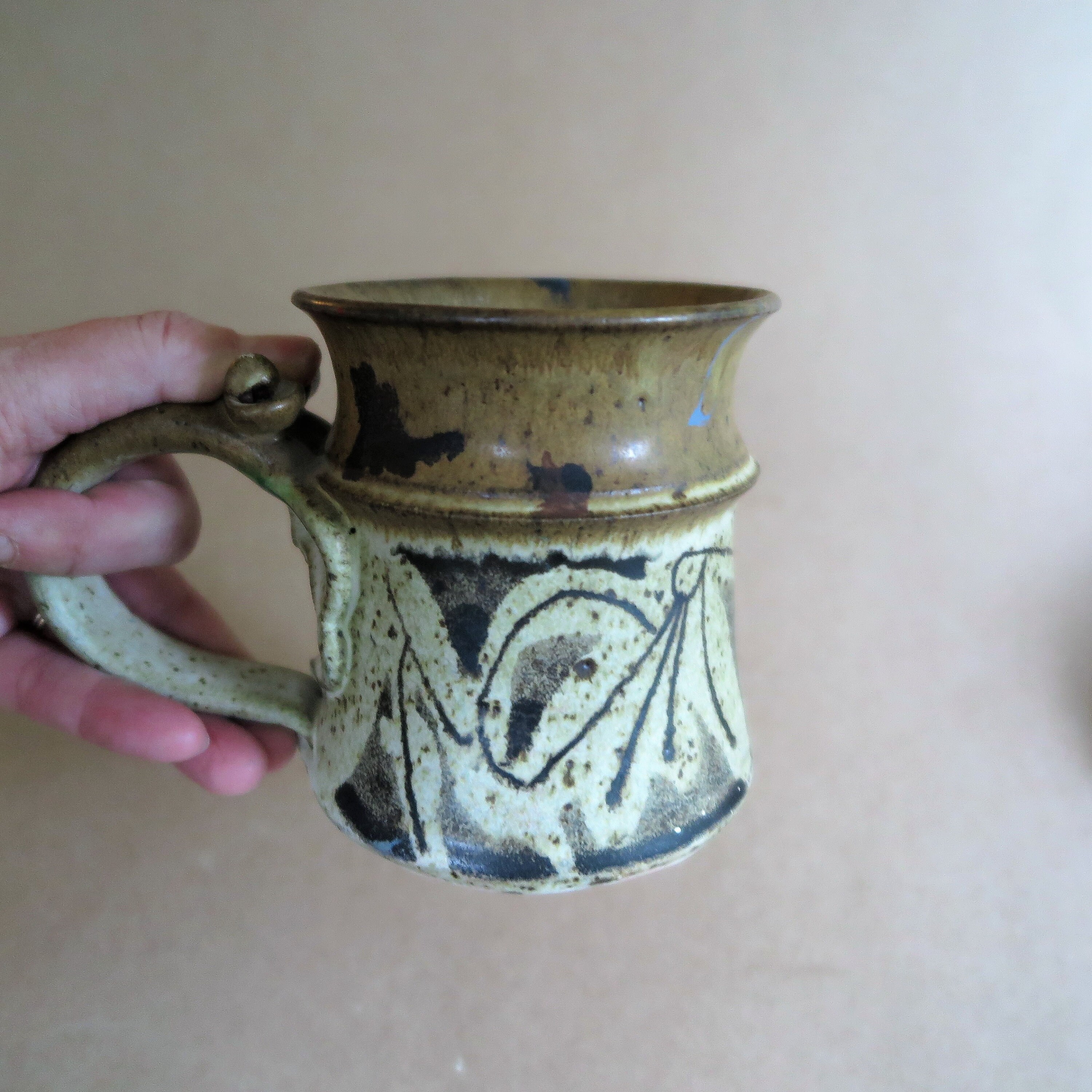 John Schulps Studio Pottery Mug. Hand Built Stoneware Etsy
