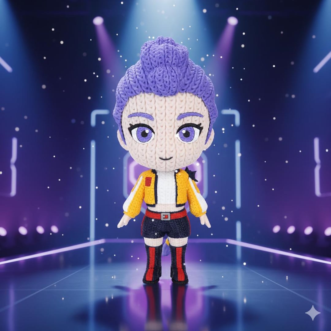 Rumi Mira Zoey Huntrix K Pop Demon Hunter Figure 15 Cm Crochet Knitted ...
