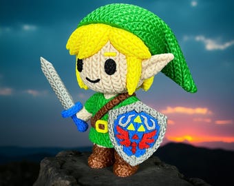 Link and Zelda from Legend of Zelda knitted style printed 15 cm