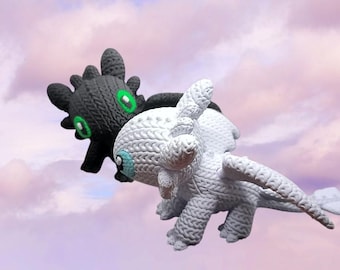 Toothless from how to train your Dragon Crochet statue 13 cm