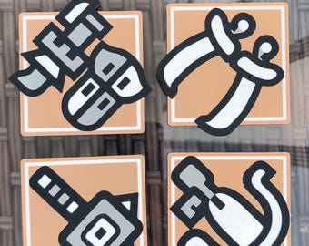 Coaster and magnet from Monster hunter Weapon