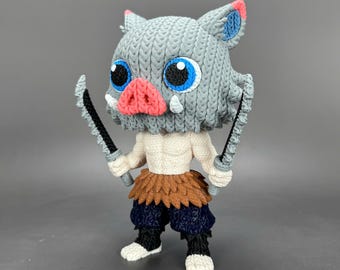 Tanjiro, Inosuke, Zenitsu, Nezuko, Akaza figure 15 cm crochet style Demon Slayer