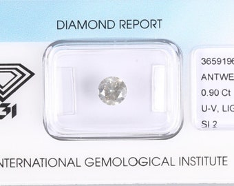0.90ct  - GREYISH YELLOW Diamond Natural IGI certified untreated SI2