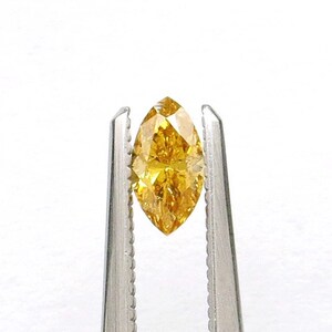 0.40ct Natural Marquise Fancy Intense  orangy Yellow IGI + VIDEO