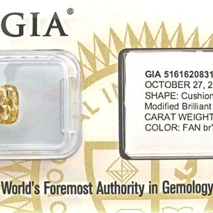 rare elongated cushion 0.90ct  Fancy deep brownish Yellow GIA certified natural untreated diamond