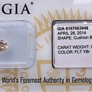 0.50ct Natural Radiant diamond Fancy light Yellow Brown certified by GIA + Video