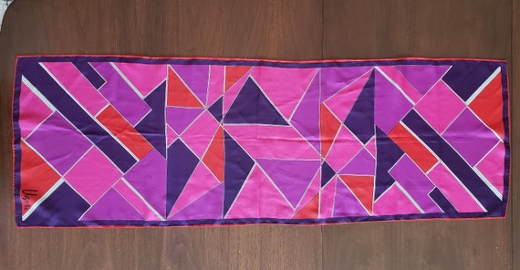 Vera Neumann scarf vintage 1970s bold pink purple… - image 2