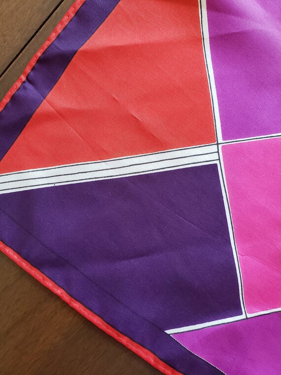 Vera Neumann scarf vintage 1970s bold pink purple… - image 8