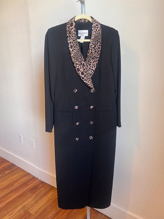Double Breasted Suit Dress w Leopard Lapel!