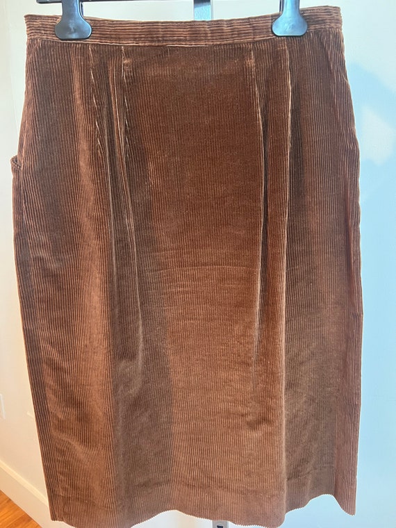 Halston III Brown Corduroy Skirt - image 2