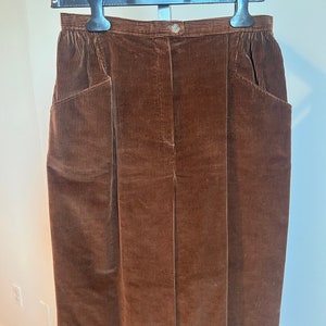 Halston III Brown Corduroy Skirt