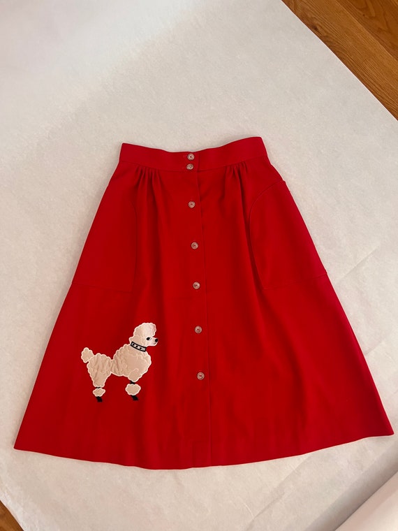 True Vintage Red Poodle Skirt