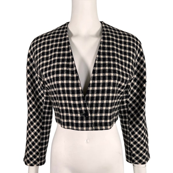 Kenzo Checked Print Bolero with Gorgeous Back Det… - image 1