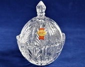 Anna Hutte German-made quot BLEIKRISTALL quot lead crystal Bowl Candy Dish with Lid