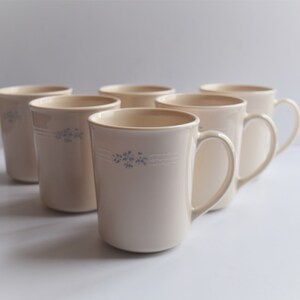 Set of 6 Lace Bouquet Corning Coffee Mugs/Made in the USA
