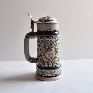 1978 Avon Beer Stein with Hunting and Fishing Theme Made in Brazil/ Mug