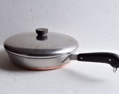 1801 Revere Ware Frying Pan with Lid Copper Clad Cookware Novelty Copper Household Accessories