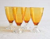 Set of 4 Amber Boopie Goblets Choose Your Size Amber Boopie Goblets Glassware by Anchor Hocking Set of Amber Boopie Collection