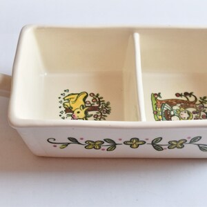 Metlox Happy Time Divided Server / Metlox Poppytrail Dish With Yellow Handle