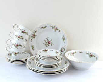 21-delig Johann Haviland Moss Rose servies, 4 couverts