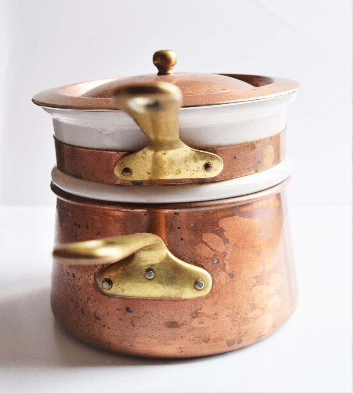 Copper and Ceramic Double Boiler Set/novelty Cookware/special Etsy