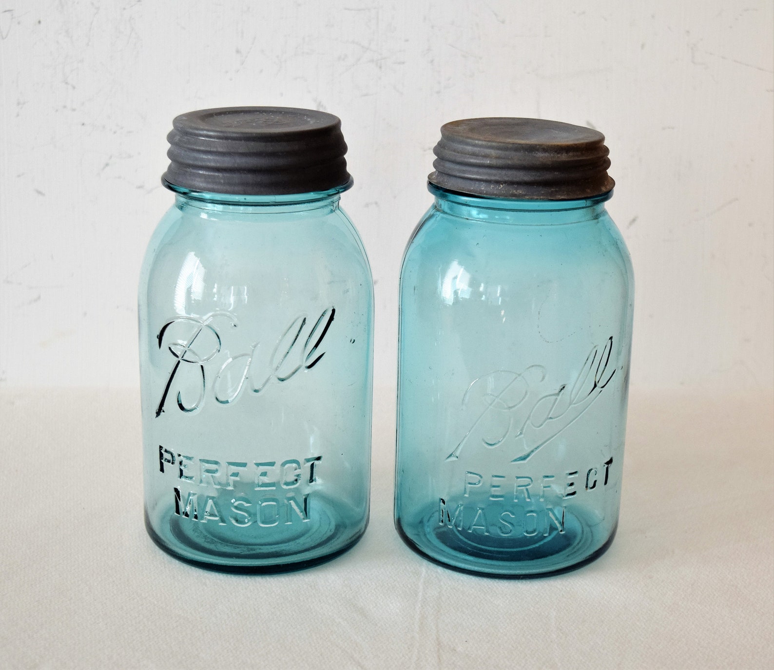 Vintage Set of 2 Green Ball Ideal Canning Jars With Wire Lid Etsy