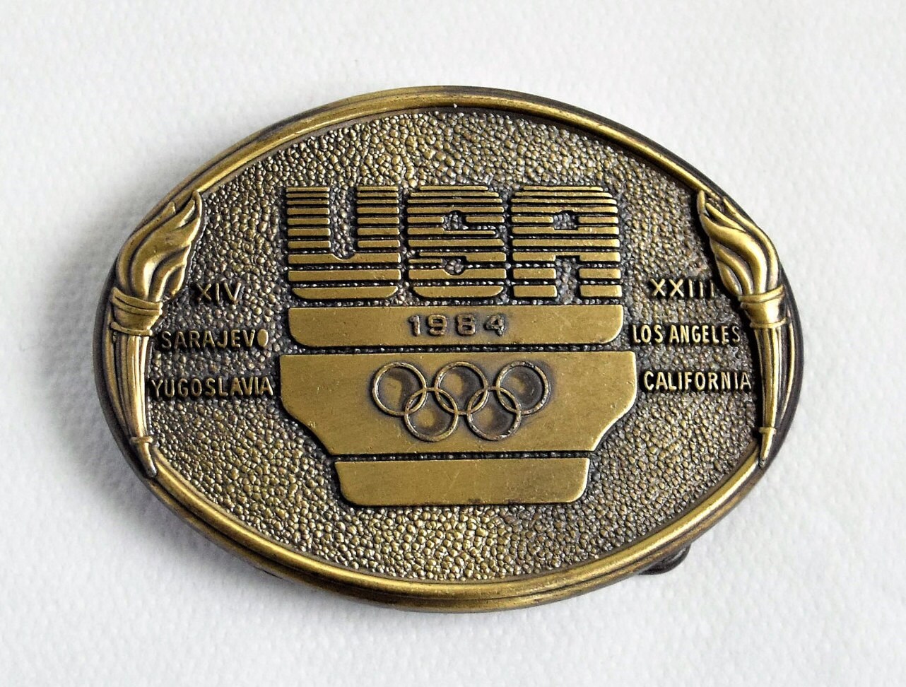 Vintage USA Olympic Game Belt Buckle/ Brass Belt Buckle/ Etsy Hong Kong