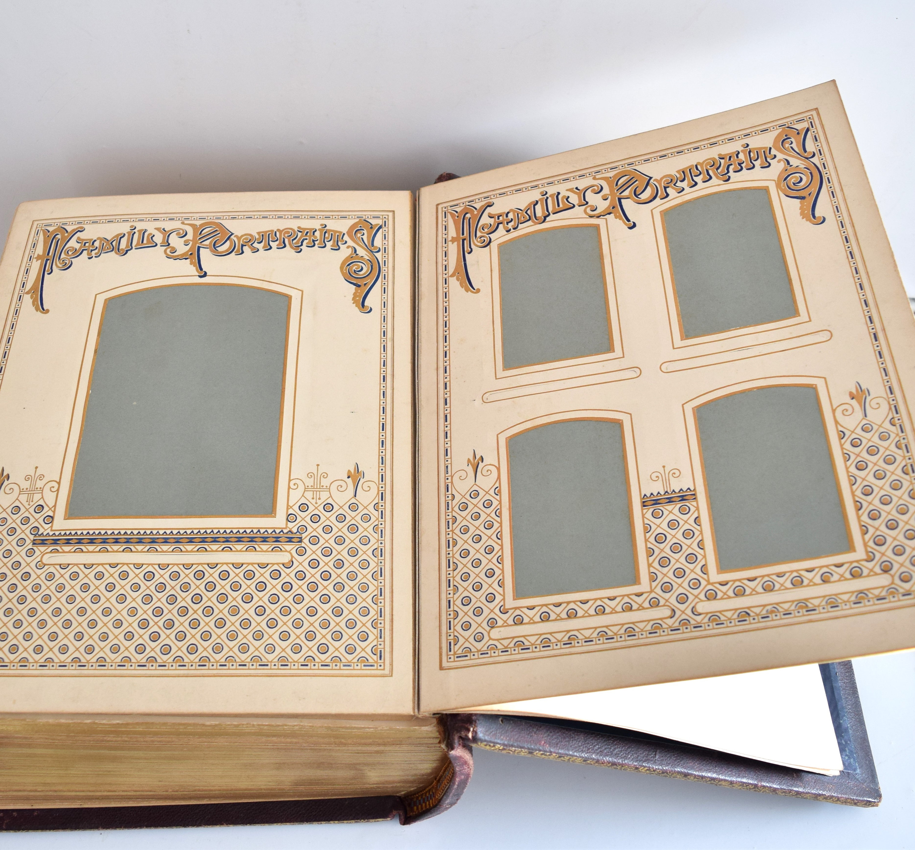 1886 Antique Family Bible: Gilt Leather Cover, Pictorial Edition