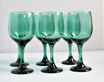 Libbey Teal Juniper Wine Glasses Set of 6