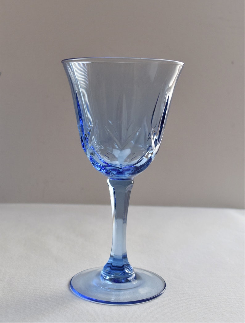 Set of 4 Avon American Blue Wine Glasses Large Goblets Etsy