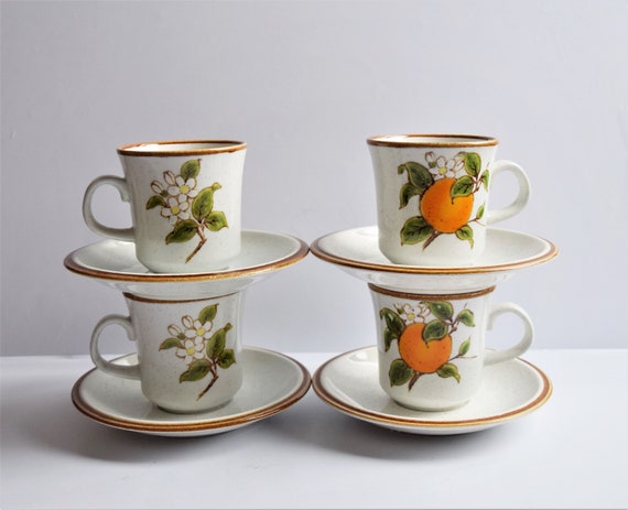 Mikasa Natural Beauty Marmalade C9003 Cups and Saucers Set of 4 - Etsy