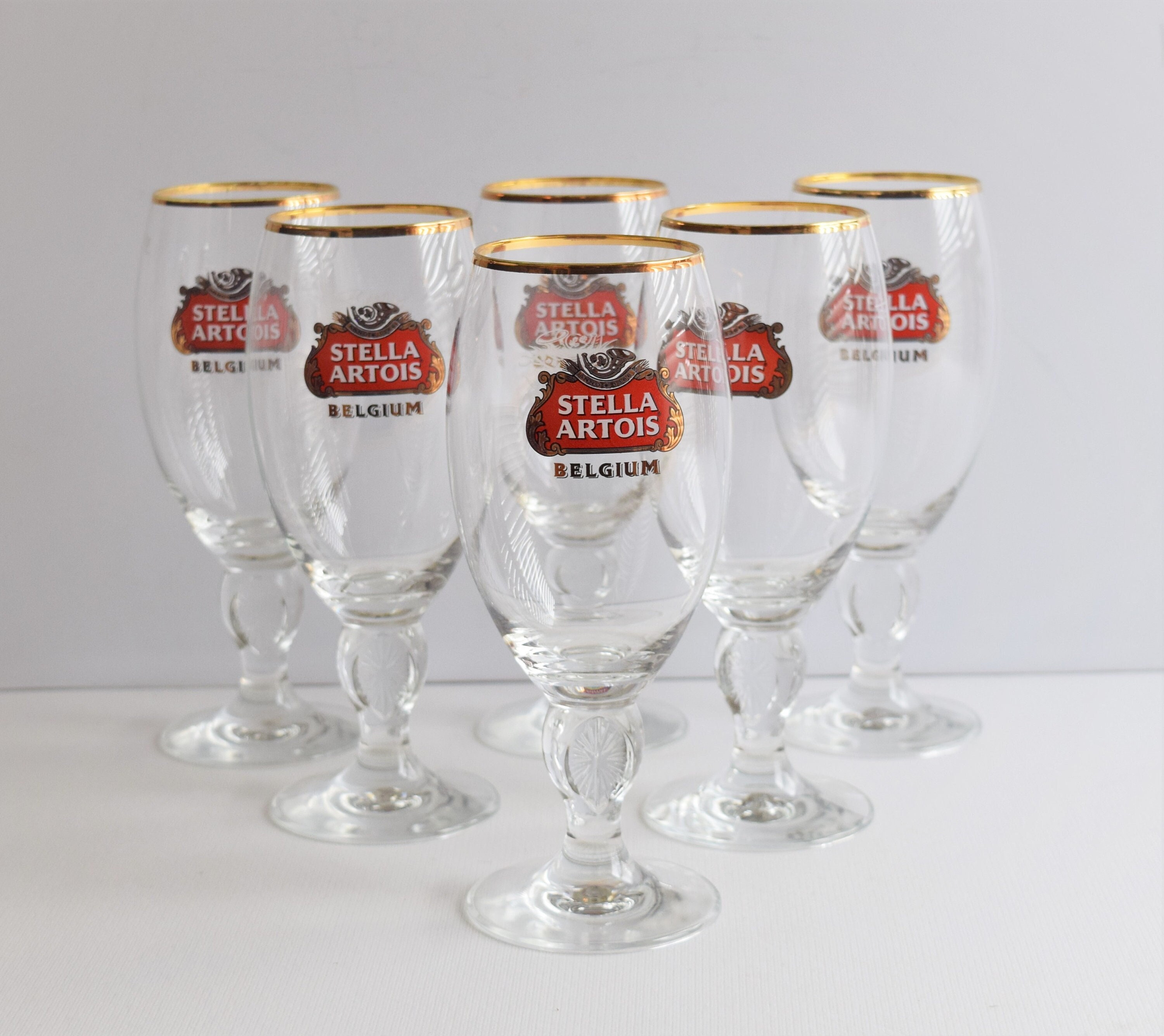 van 6 grote Stella Artois bierglazen / 8-1 / - Etsy België