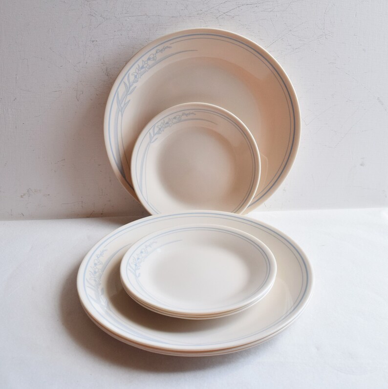 Set of 16 piece Corelle Blue Lily Dinnerware by Etsy