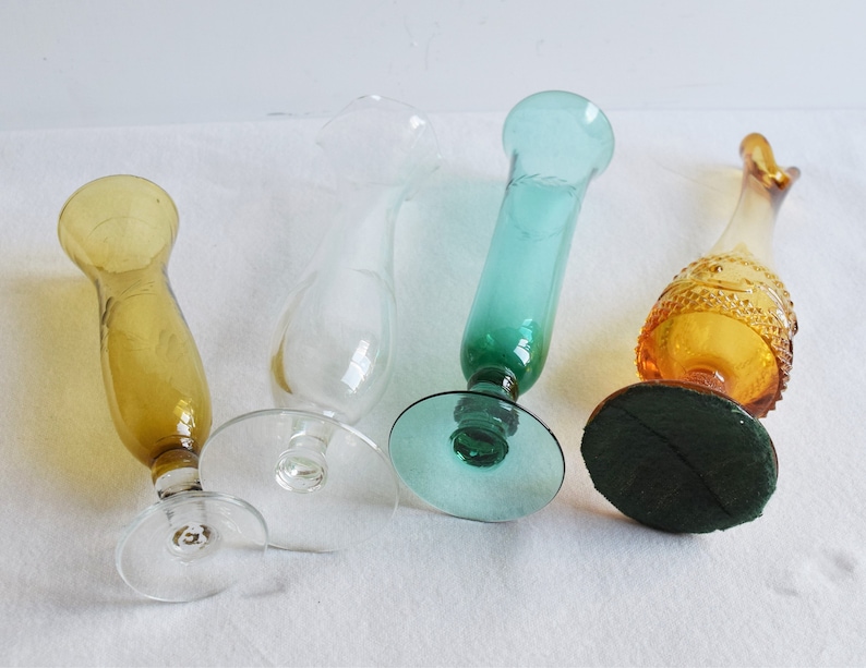 Mixed Set of 4 Glass VasesWedding Table D\u00e9corTable CenterpieceV#A12
