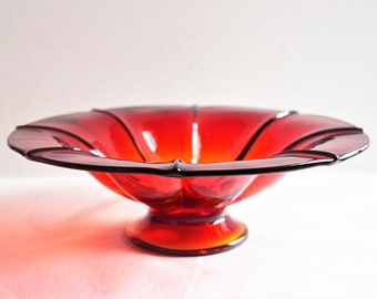 ラージXLヴィンテージレッドムラーノガラス「スプラッシュ」ボウル
