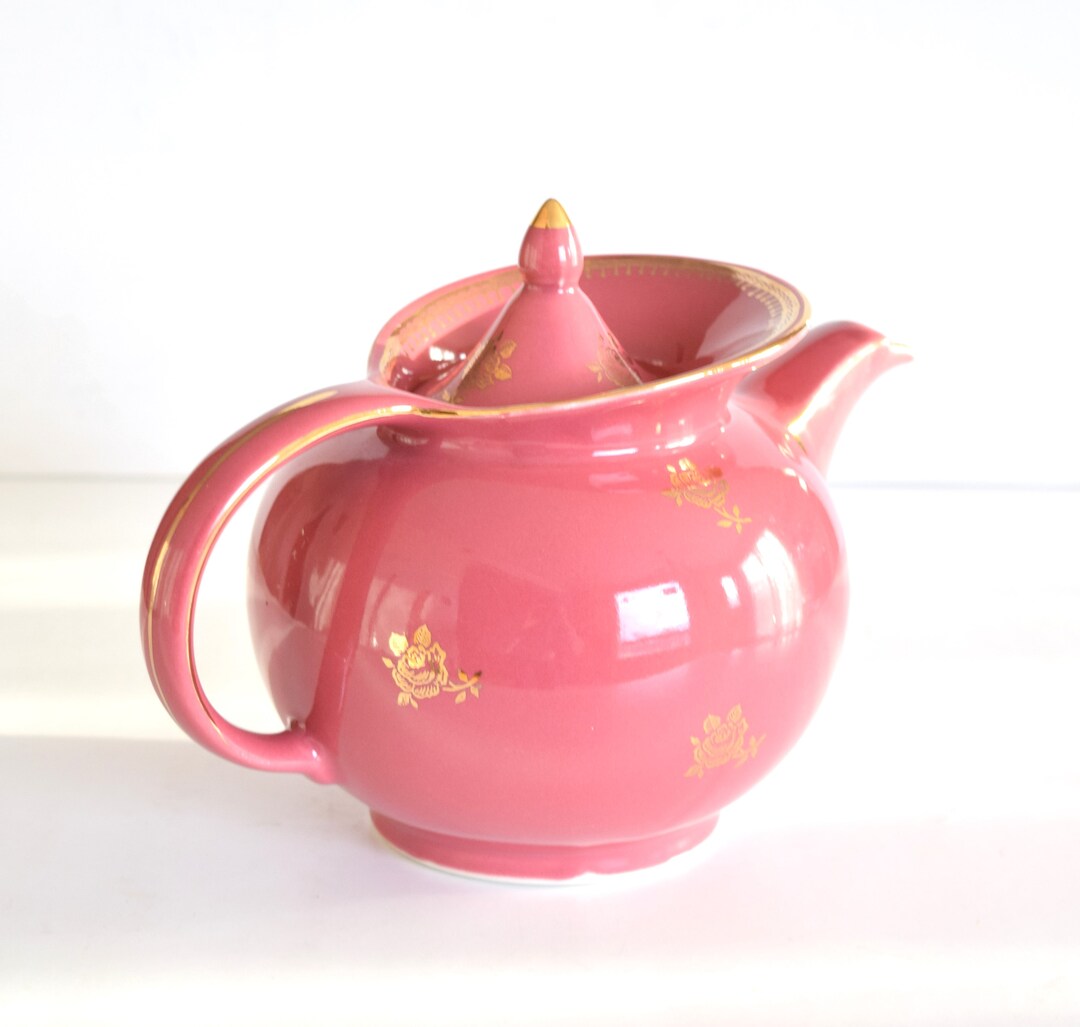 Vintage Pink Ceramic Teapot by Hall Tea Kettle Hall 6cup 684 Etsy