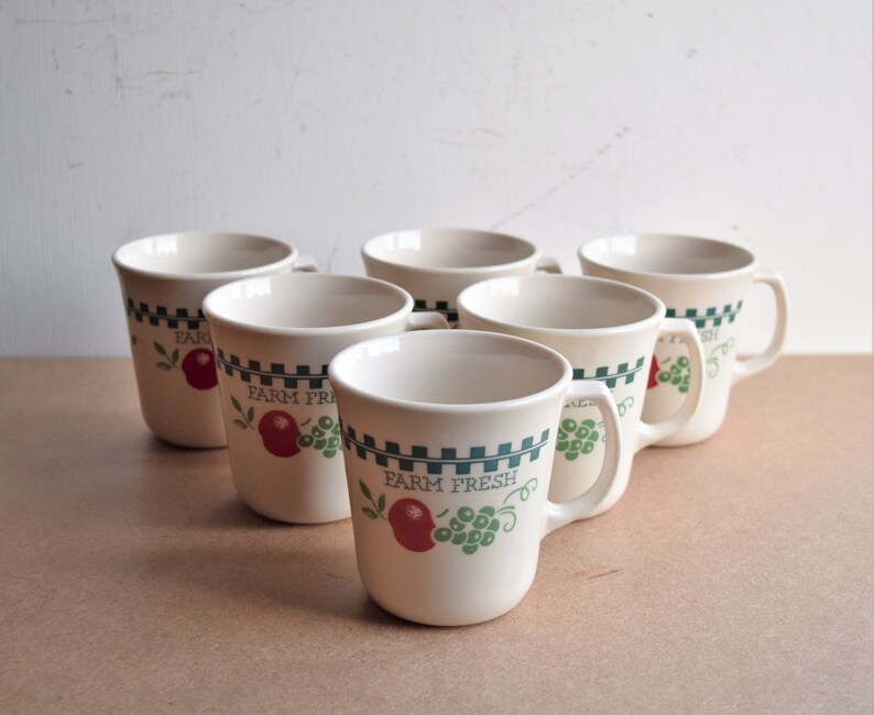Satz von 6 Corning "Frische Farm" Tassen / Tassen / Made in USA Dinner Ware Bild 1