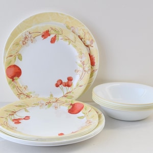 Set of 12-Piece Corelle Livello Cereal Bowls Dinner and Lunch Plates by Corning Table 4 Place Settings
