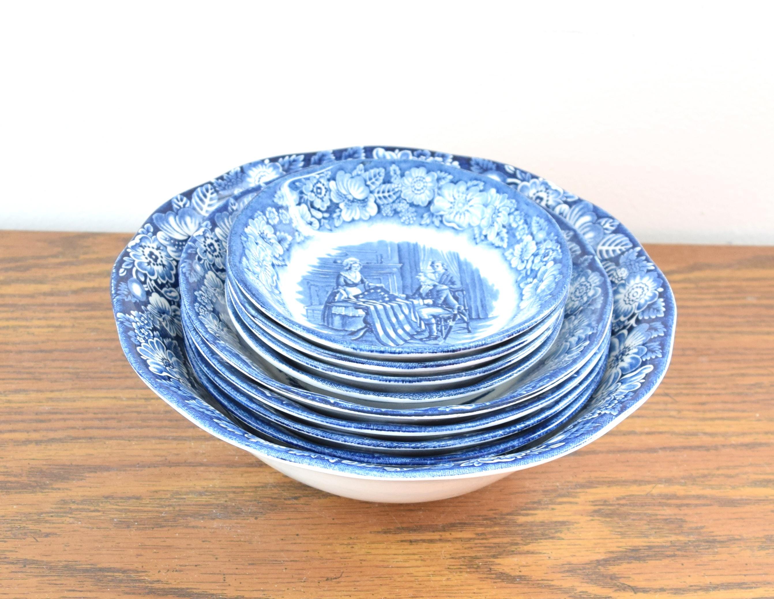 Liberty blue plates - Etsy 日本