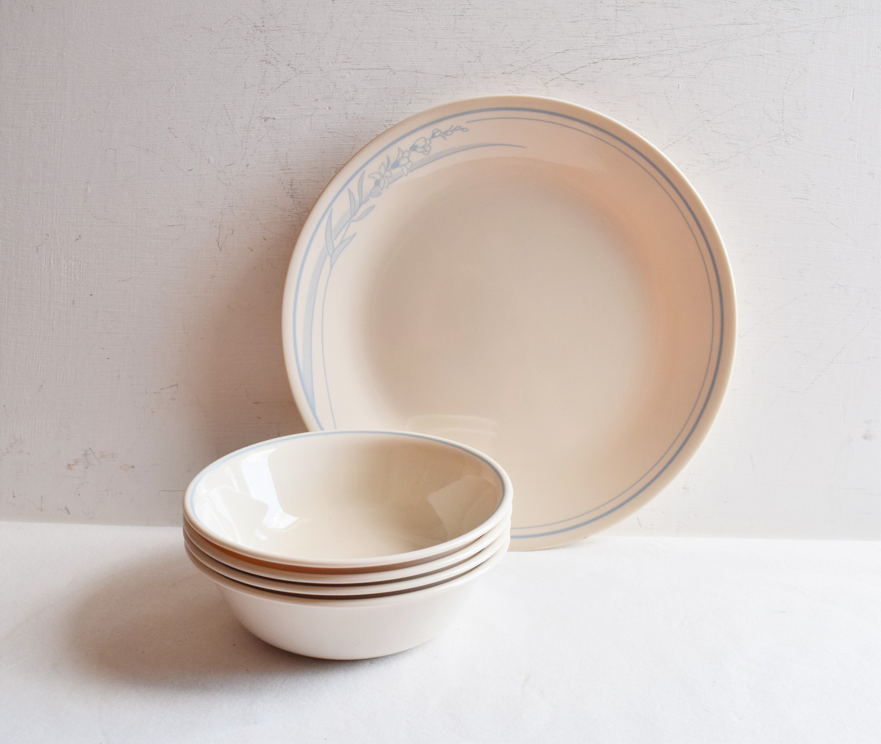 Set of 16 piece Corelle Blue Lily Dinnerware by Etsy