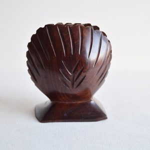 Hand Carved Shell Napkin Holder/ Wooden Napkin Holder