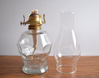 Vintage kaadan Oil Lamp Glass Hurricane  Home Décor