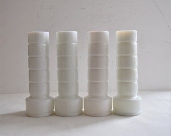 Free Shipping Set of 4 Matching Small (6" Tall) Vintage Milk Glass Vases/Wedding Table Decorative Decor