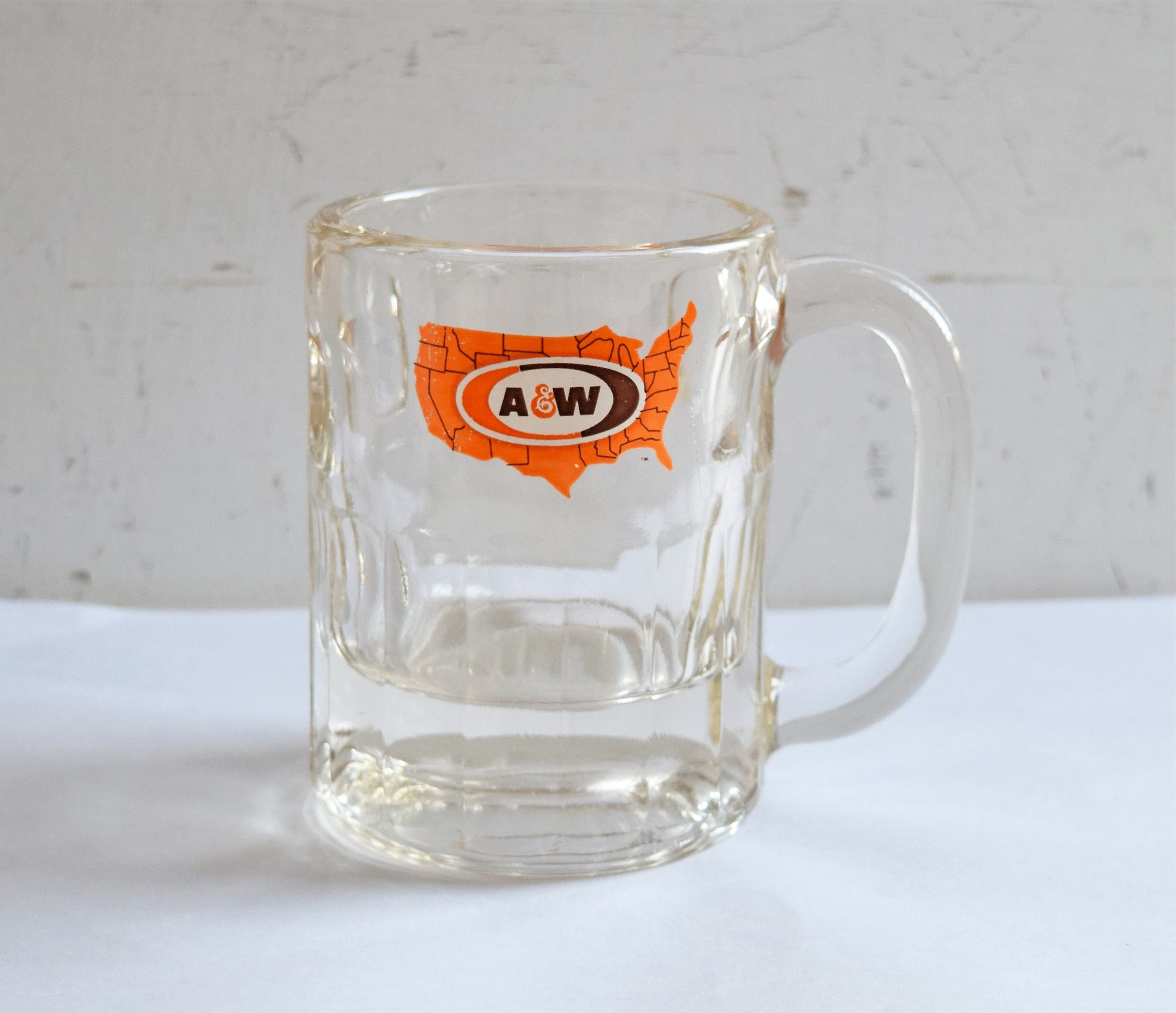 Set de 2 A&W Root Beer Small Mugs/Heavy Glass Mugs/Glass Drink Etsy