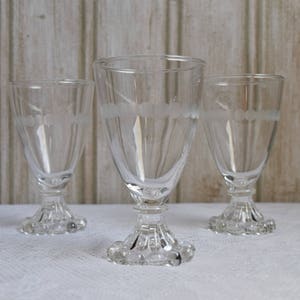 Vintage Etched Cordial Glasses - Set of 10 Candlewick Boopie Glasses by Anchor Hocking