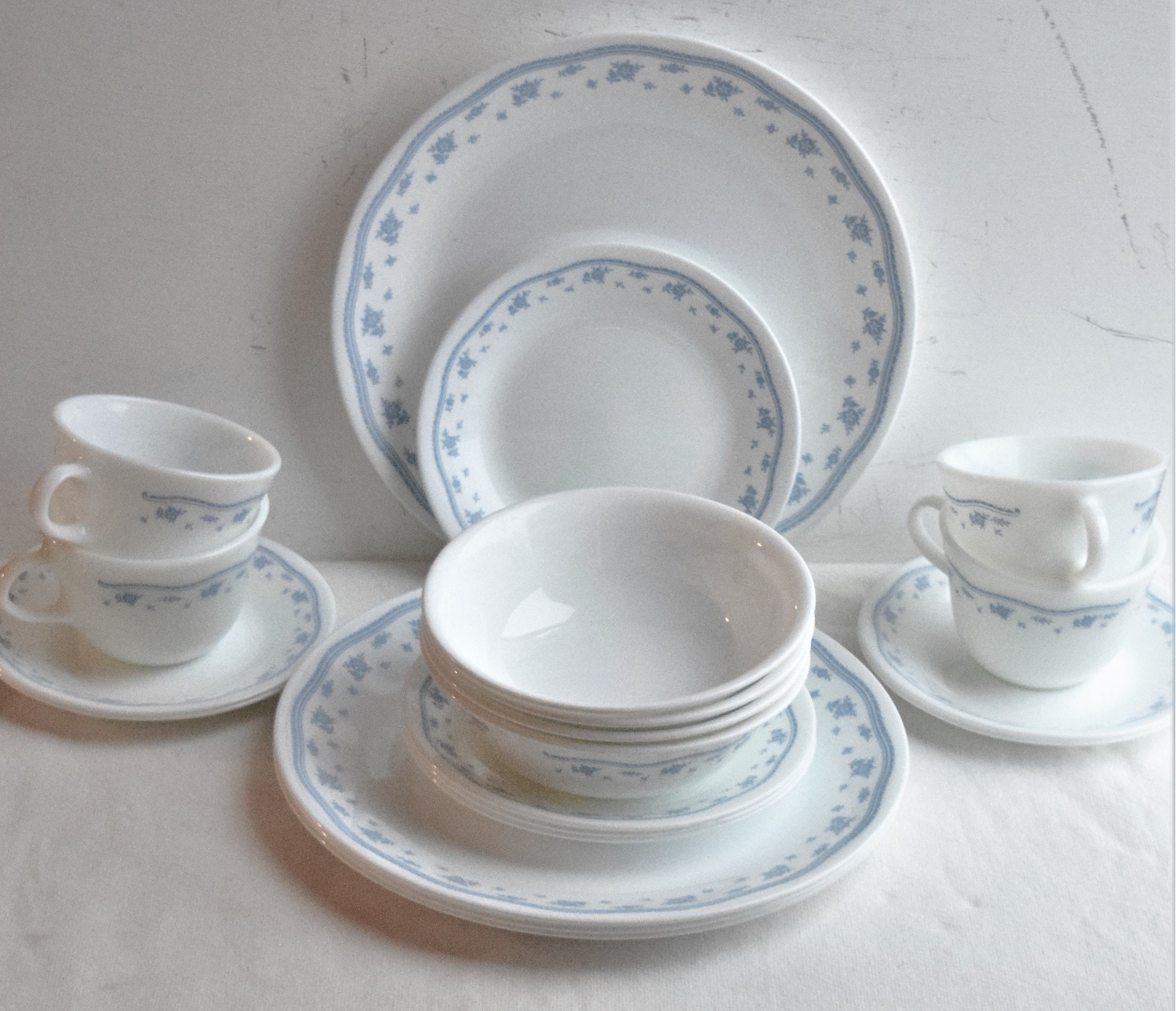 Set of 20 Corelle Morning blue Dinnerware/ Table Etsy