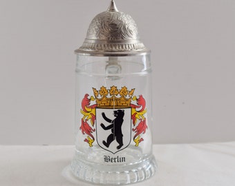 Western Germany Beer Stein "Berlin" Glass Tankard