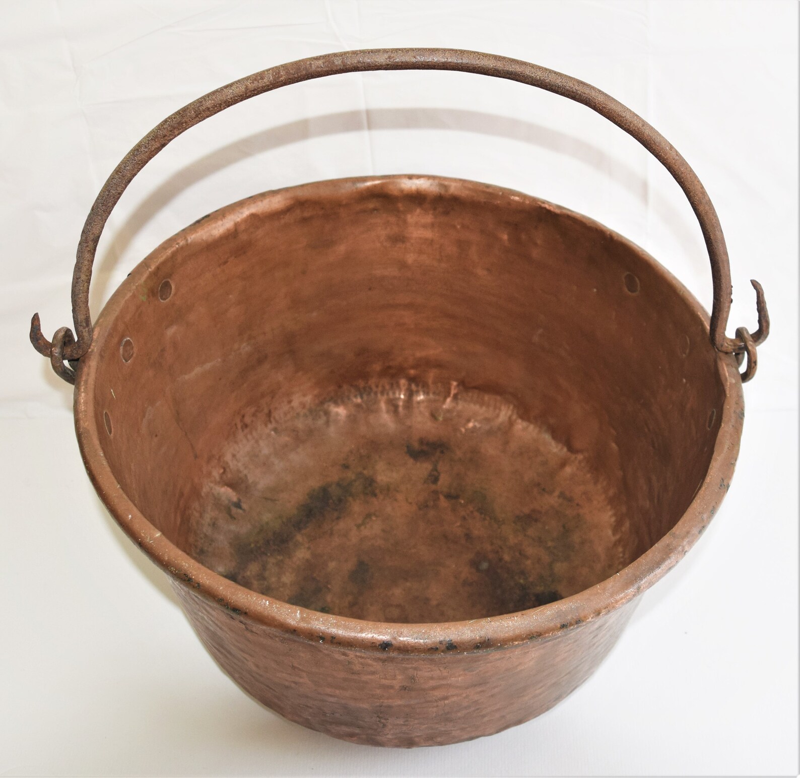 Large Copper Bucket Wrought Iron Handle/ Old Copper Vessels Etsy